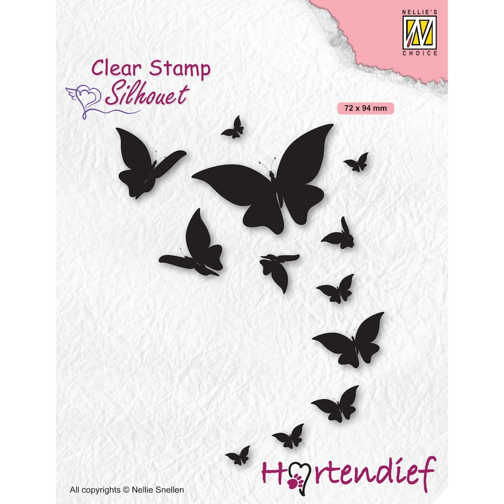 NEW Nellie Snellen Clear Stamp Silhouet - Butterflies