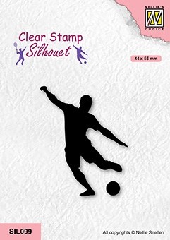 Nellie Snellen Clear Stamp Silhouet Sports - Soccer Player