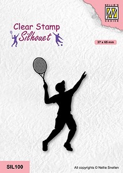 Nellie Snellen Clear Stamp Silhouet Sports - Tennis Player