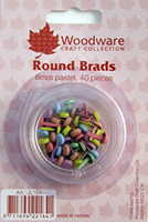 6mm Round Brads - Pastel 40pcs