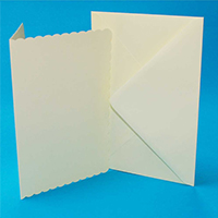 25 Cards and Envelope Packs - C5 Scalloped Ivory